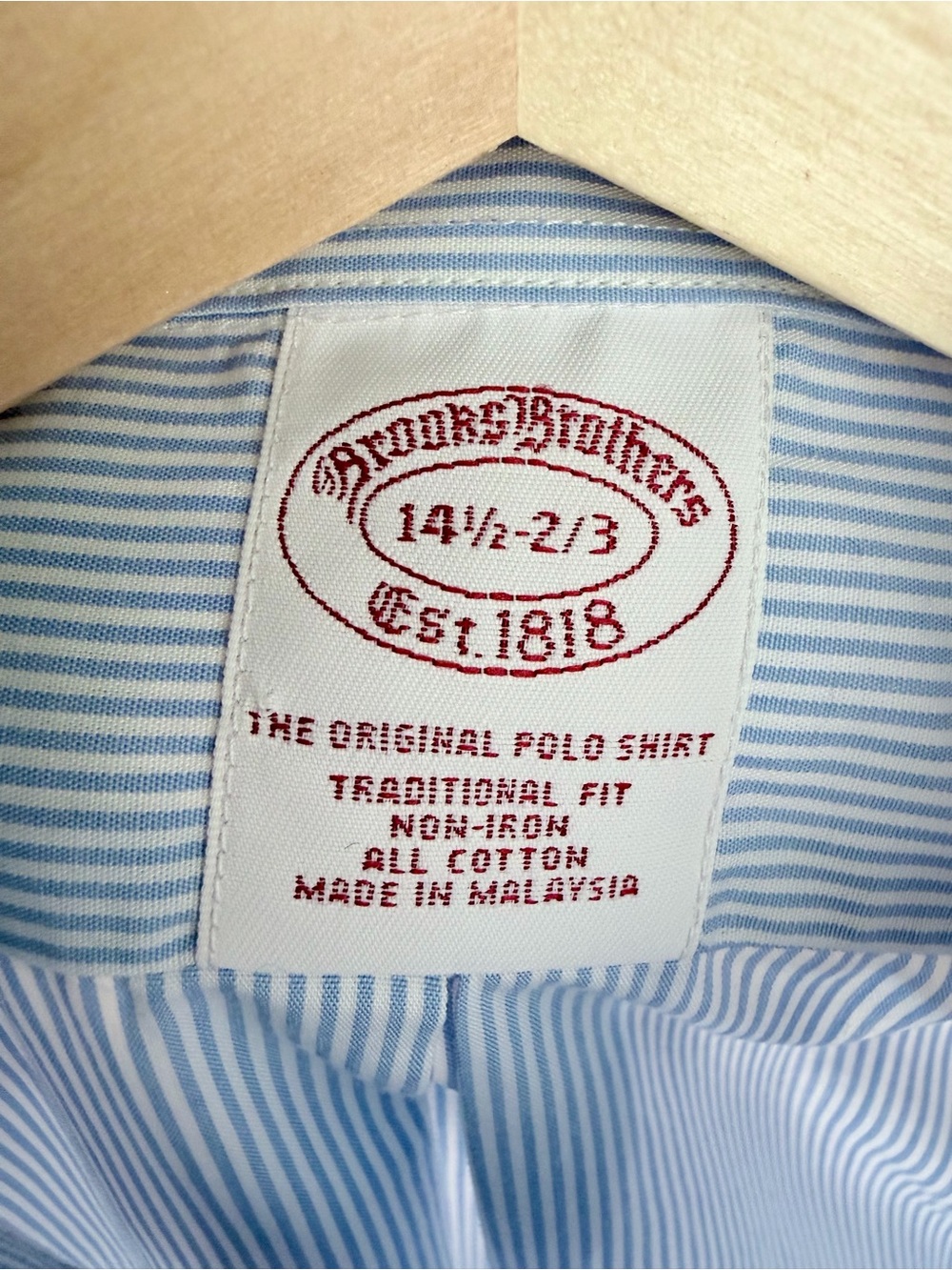 Brooks Brothers Blue Stripe OCBD 14.5 32/33